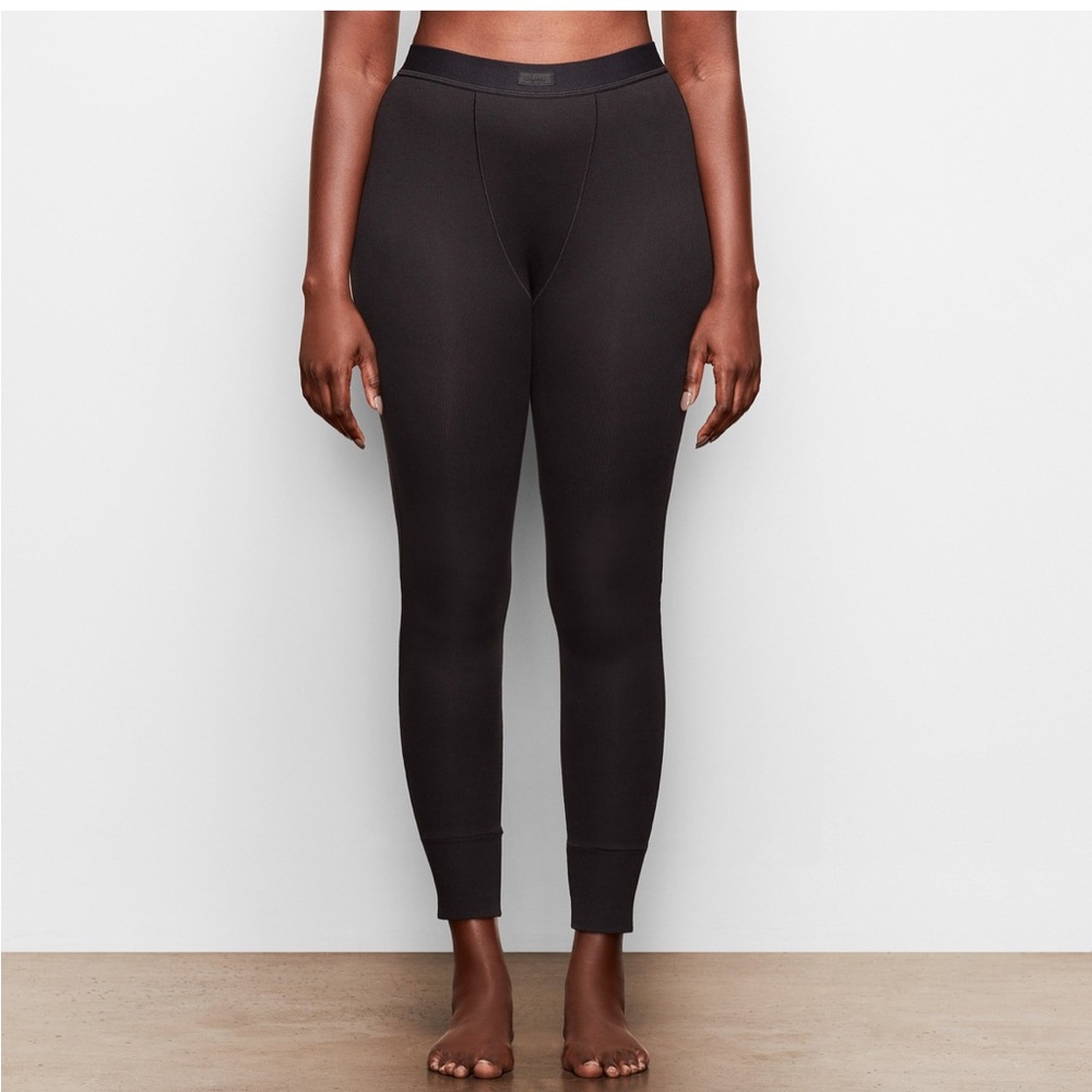 Skims Cotton Rib Leggings Black